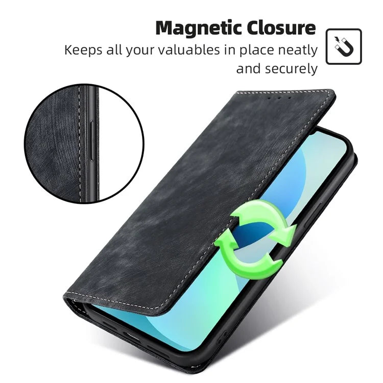 For Xiaomi Redmi Turbo 3 5G / Poco F6 5G Leather Case RFID Blocking Wallet Anti-Shock Phone Cover
