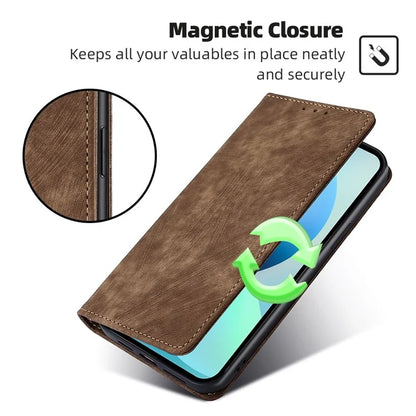 For Xiaomi Redmi Turbo 3 5G / Poco F6 5G Leather Case RFID Blocking Wallet Anti-Shock Phone Cover