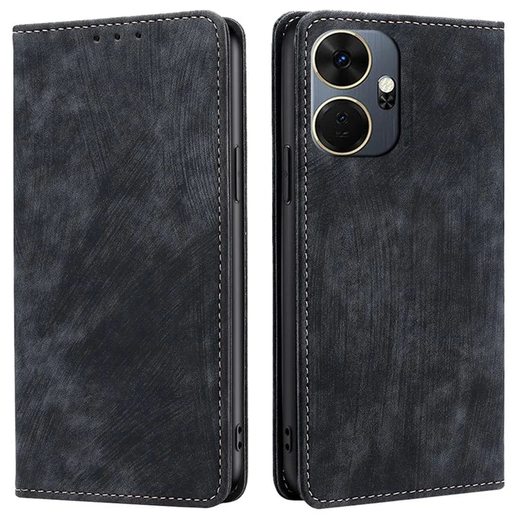 For itel P55+ Leather Case Stand Phone Cover with RFID Blocking Wallet