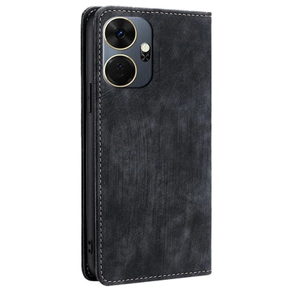 For itel P55+ Leather Case Stand Phone Cover with RFID Blocking Wallet