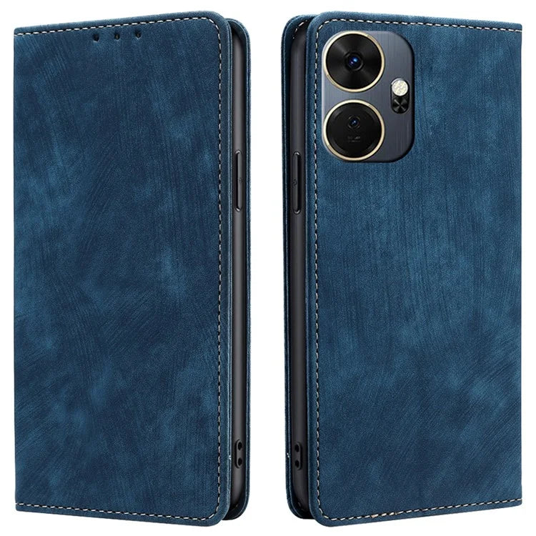 For itel P55+ Leather Case Stand Phone Cover with RFID Blocking Wallet