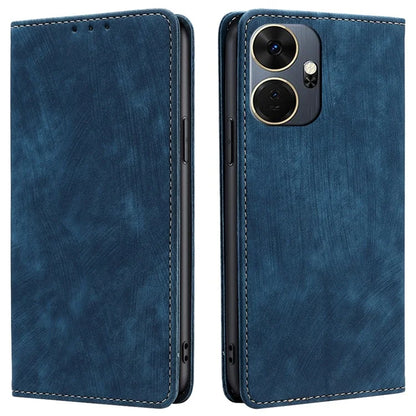 For itel P55+ Leather Case Stand Phone Cover with RFID Blocking Wallet