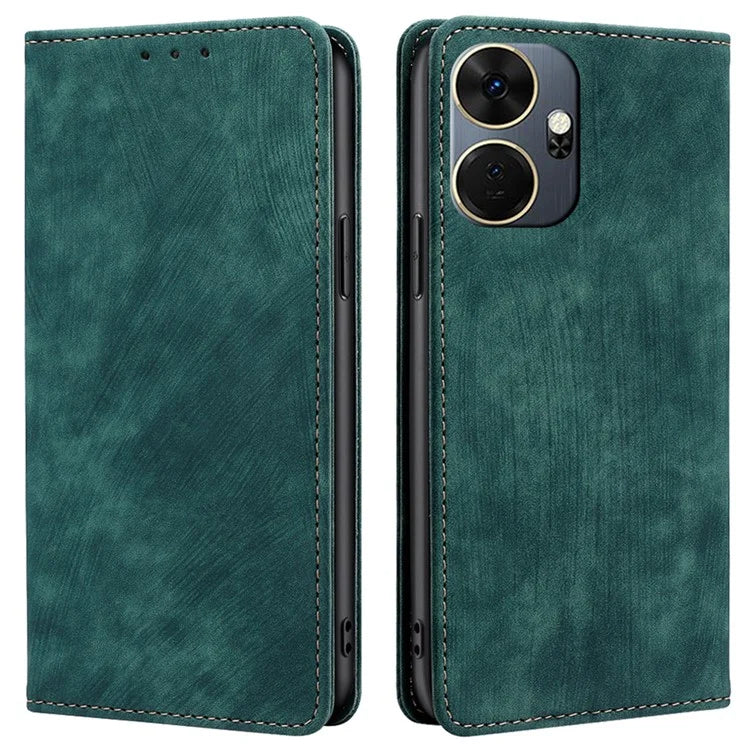 For itel P55+ Leather Case Stand Phone Cover with RFID Blocking Wallet