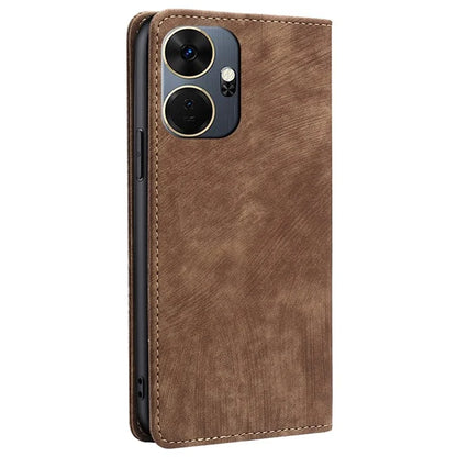 For itel P55+ Leather Case Stand Phone Cover with RFID Blocking Wallet