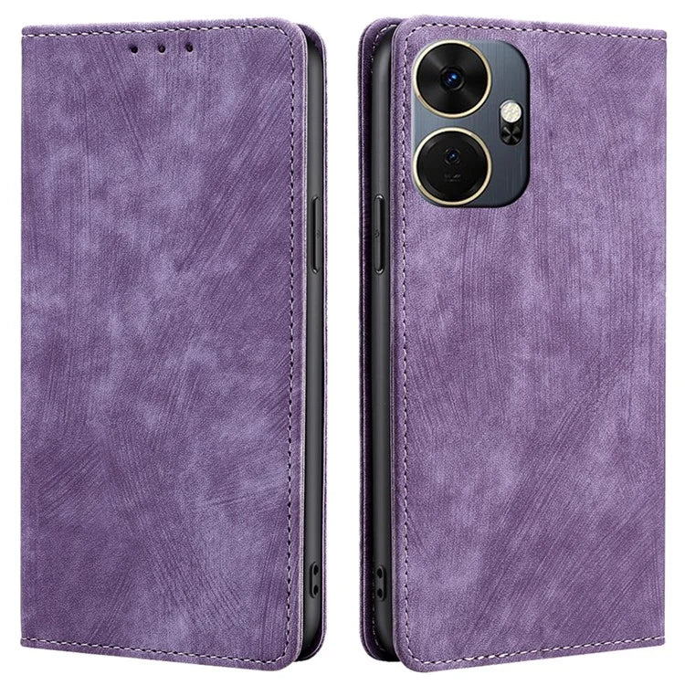 For itel P55+ Leather Case Stand Phone Cover with RFID Blocking Wallet
