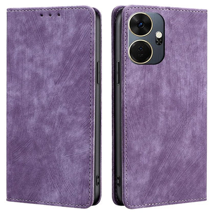 For itel P55+ Leather Case Stand Phone Cover with RFID Blocking Wallet