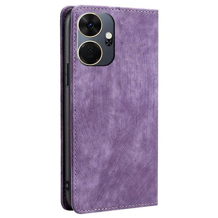 For itel P55+ Leather Case Stand Phone Cover with RFID Blocking Wallet