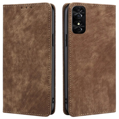 For TCL 50 SE Case PU Leather RFID Blocking Wallet Magnetic Closing Flip Phone Cover