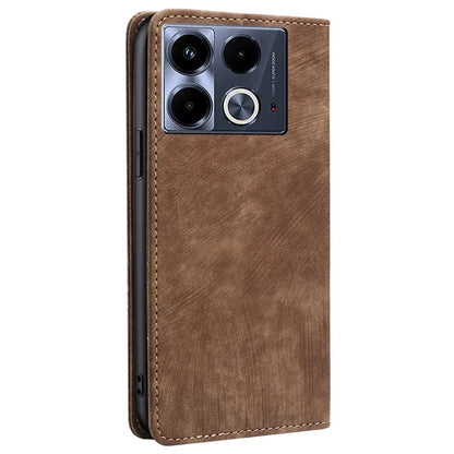 For Infinix Note 40 Case RFID Blocking PU Leather Wallet Stand Phone Cover
