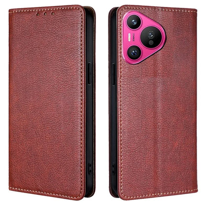 For Huawei Pura 70 Magnetic Case Solid Color Wallet Shell Mobile Phone Accessories Wholesale