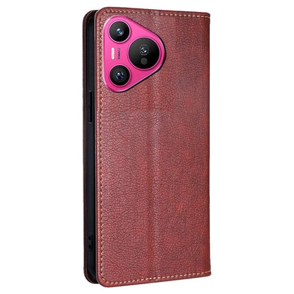 For Huawei Pura 70 Magnetic Case Solid Color Wallet Shell Mobile Phone Accessories Wholesale
