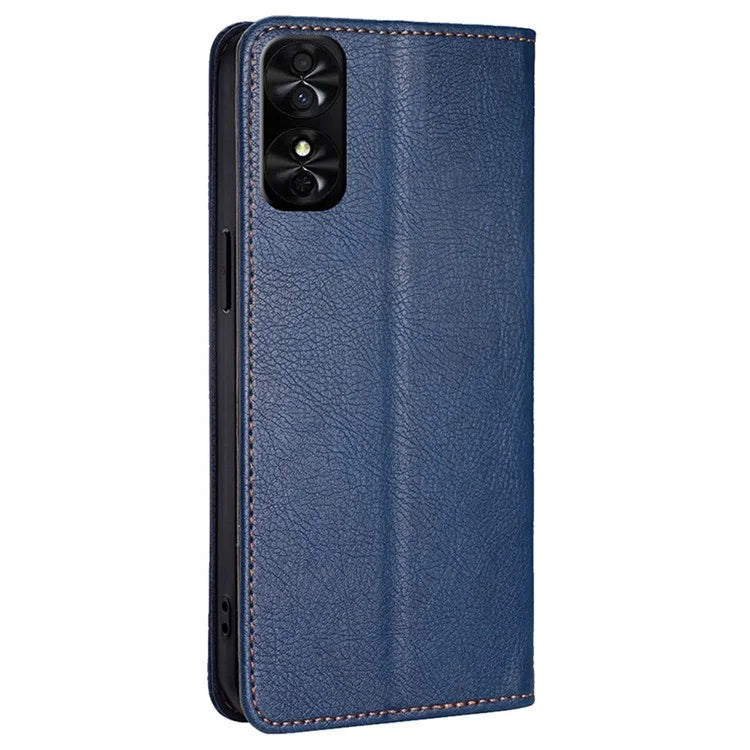 For TCL 50 SE Leather Case Solid Color Magnetic Closing Wallet Stand Phone Cover
