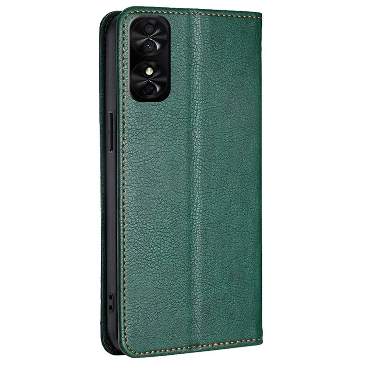 For TCL 50 SE Leather Case Solid Color Magnetic Closing Wallet Stand Phone Cover