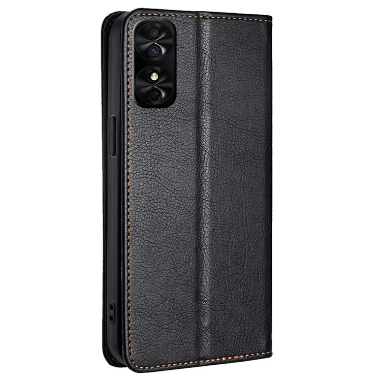 For TCL 50 SE Leather Case Solid Color Magnetic Closing Wallet Stand Phone Cover