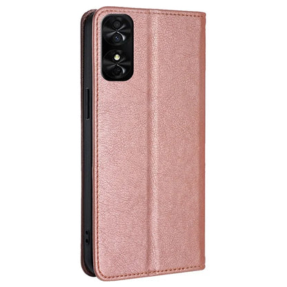 For TCL 50 SE Leather Case Solid Color Magnetic Closing Wallet Stand Phone Cover