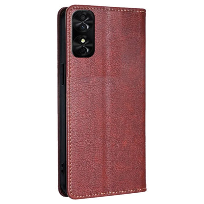 For TCL 50 SE Leather Case Solid Color Magnetic Closing Wallet Stand Phone Cover