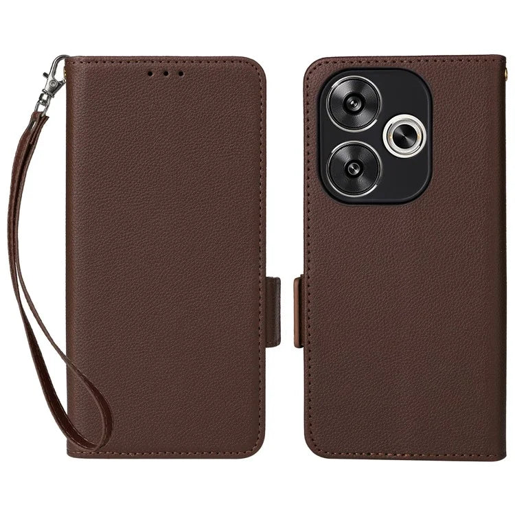 For Xiaomi Redmi Turbo 3 5G / Poco F6 5G Case PU Leather Side Magnetic Clasp Wallet Phone Cover