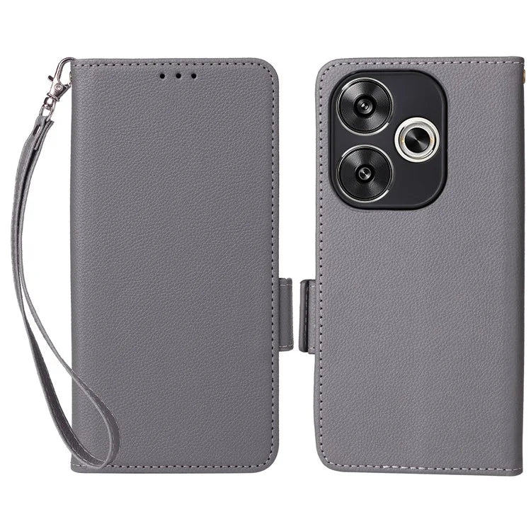 For Xiaomi Redmi Turbo 3 5G / Poco F6 5G Case PU Leather Side Magnetic Clasp Wallet Phone Cover
