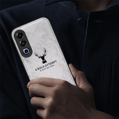 For Oppo K12 Shockproof Case Deer Pattern Leather+PC+TPU Protective Back Cover