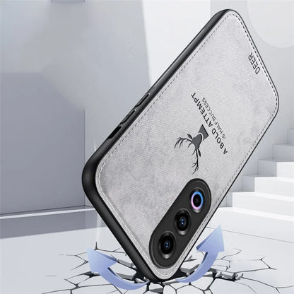 For Oppo K12 Shockproof Case Deer Pattern Leather+PC+TPU Protective Back Cover