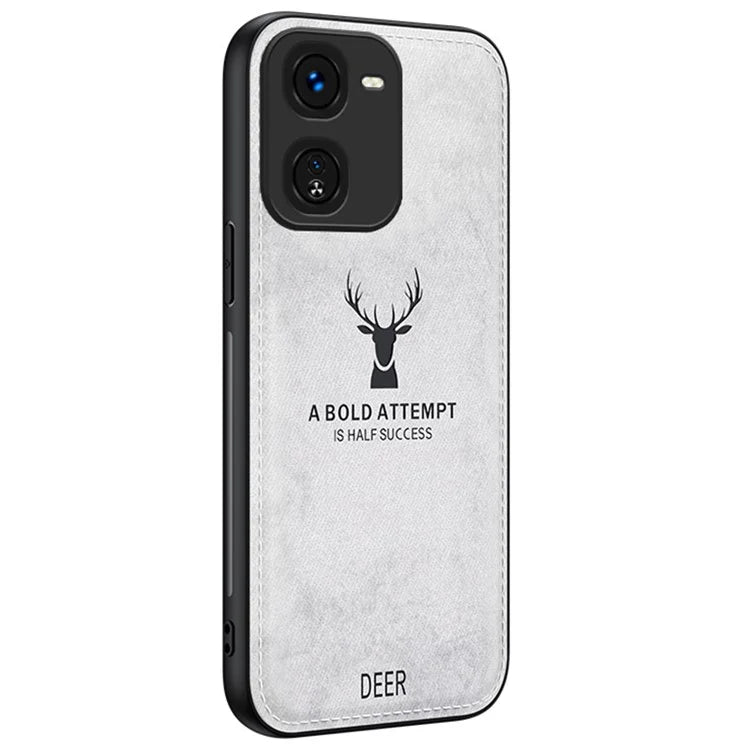 For vivo iQOO Z9x 5G Phone Case Cloth Texture Leather+PC+TPU Cover Deer Pattern