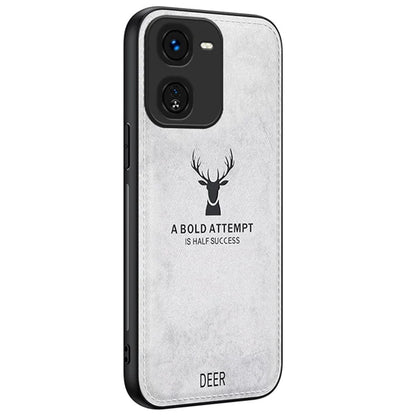 For vivo iQOO Z9x 5G Phone Case Cloth Texture Leather+PC+TPU Cover Deer Pattern