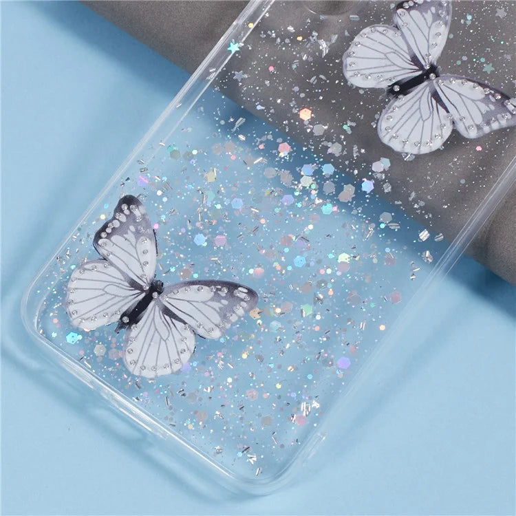 AW Series For Samsung Galaxy A15 4G / A15 5G Case Butterfly Pattern TPU+PVC Anti-Drop Phone Cover
