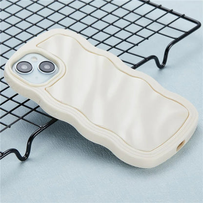 WT Series for iPhone 15 Case Wavy Edge TPU+PC Phone Cover