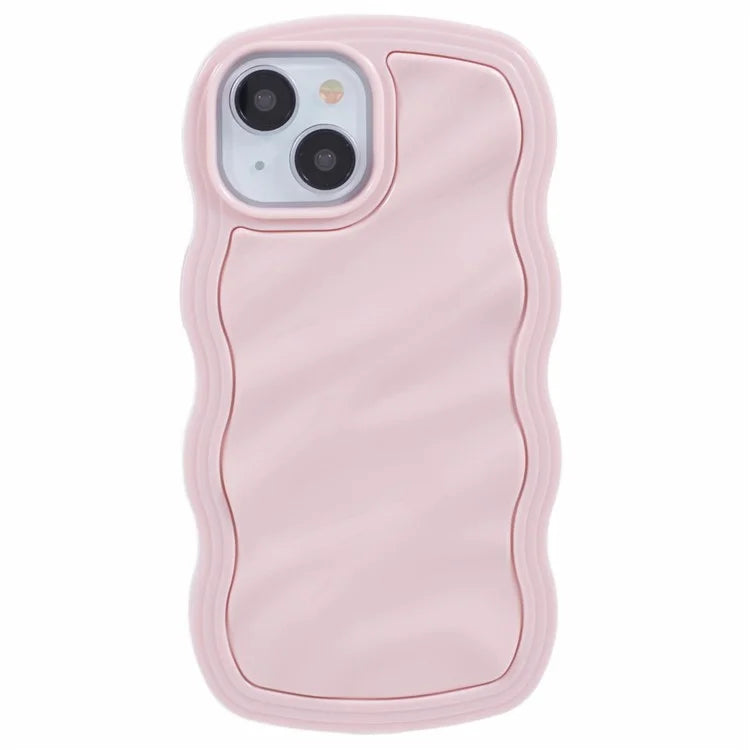 WT Series for iPhone 15 Case Wavy Edge TPU+PC Phone Cover