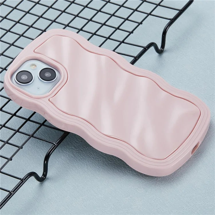 WT Series for iPhone 15 Case Wavy Edge TPU+PC Phone Cover