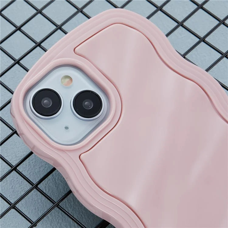 WT Series for iPhone 15 Case Wavy Edge TPU+PC Phone Cover