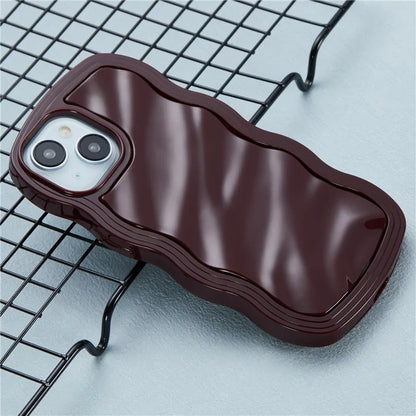 WT Series for iPhone 15 Case Wavy Edge TPU+PC Phone Cover