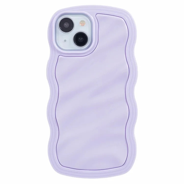 WT Series for iPhone 15 Case Wavy Edge TPU+PC Phone Cover