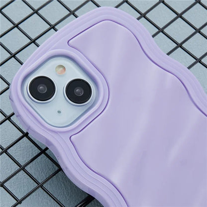 WT Series for iPhone 15 Case Wavy Edge TPU+PC Phone Cover