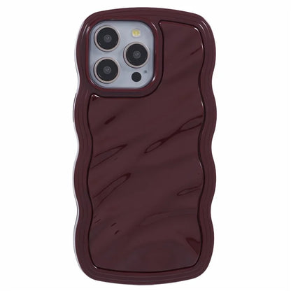 WT Series for iPhone 15 Pro Wavy Shape Phone Case PC+TPU Protective Cover