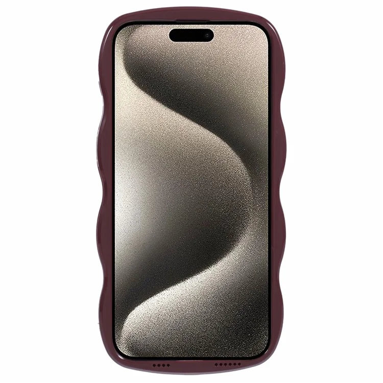 WT Series for iPhone 15 Pro Wavy Shape Phone Case PC+TPU Protective Cover