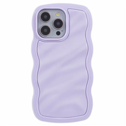 WT Series for iPhone 15 Pro Wavy Shape Phone Case PC+TPU Protective Cover