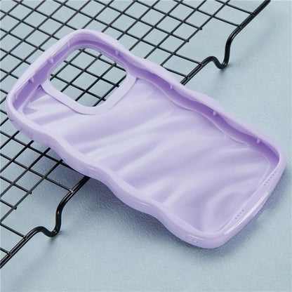 WT Series for iPhone 15 Pro Wavy Shape Phone Case PC+TPU Protective Cover