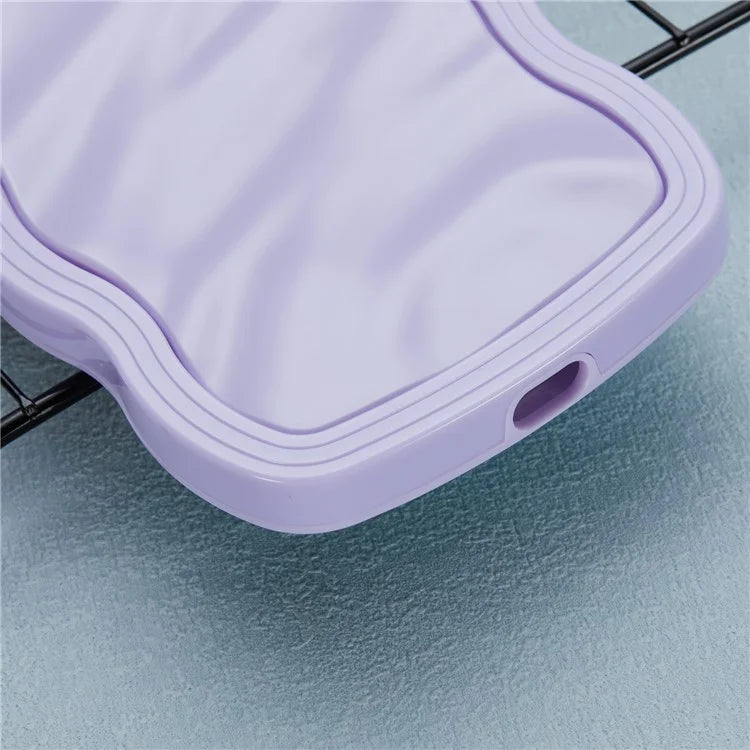 WT Series for iPhone 15 Pro Wavy Shape Phone Case PC+TPU Protective Cover
