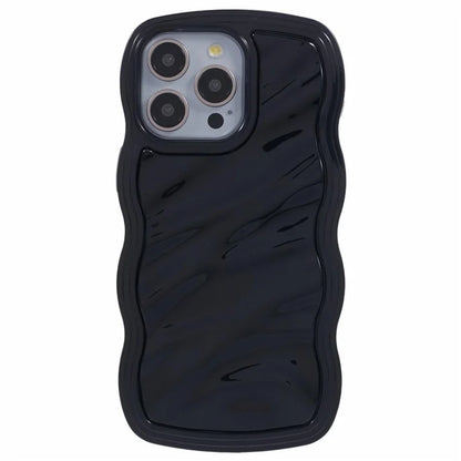 WT Series for iPhone 15 Pro Wavy Shape Phone Case PC+TPU Protective Cover