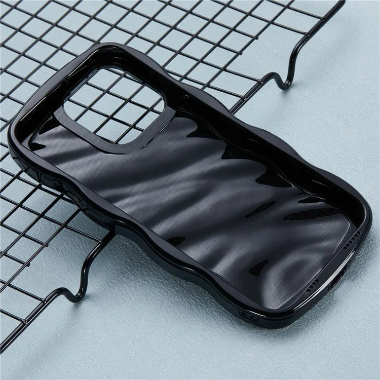 WT Series for iPhone 15 Pro Wavy Shape Phone Case PC+TPU Protective Cover