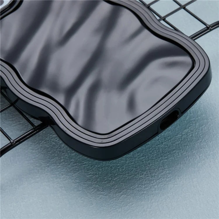 WT Series for iPhone 15 Pro Wavy Shape Phone Case PC+TPU Protective Cover