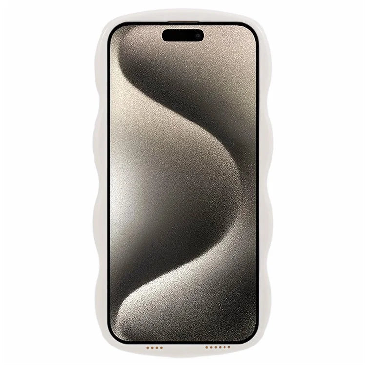 WT Series for iPhone 15 Pro Wavy Shape Phone Case PC+TPU Protective Cover