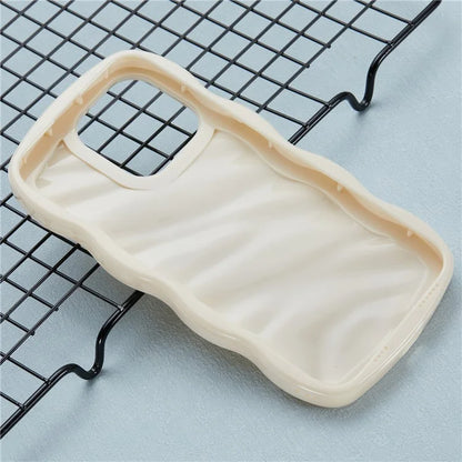 WT Series for iPhone 15 Pro Wavy Shape Phone Case PC+TPU Protective Cover