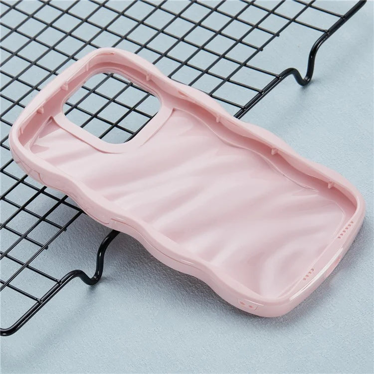 WT Series for iPhone 15 Pro Wavy Shape Phone Case PC+TPU Protective Cover
