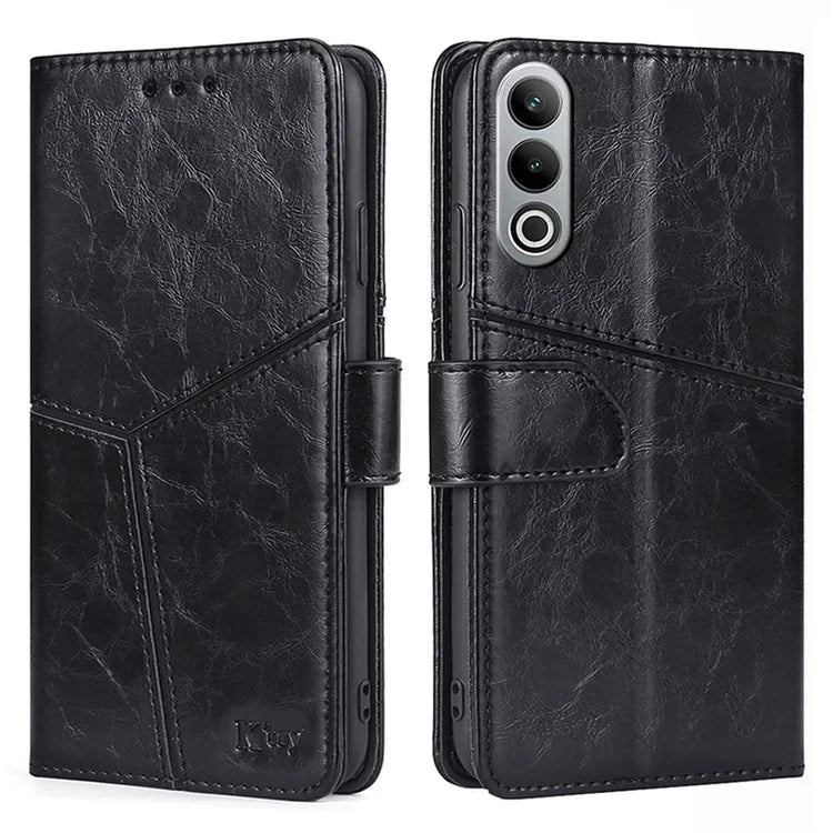 For OnePlus Nord CE4 5G Phone Case Geometric Splicing Leather Wallet Cover