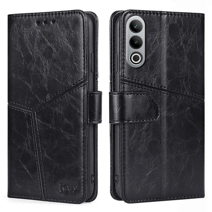 For OnePlus Nord CE4 5G Phone Case Geometric Splicing Leather Wallet Cover