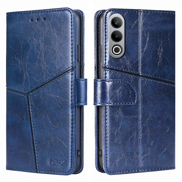 For OnePlus Nord CE4 5G Phone Case Geometric Splicing Leather Wallet Cover
