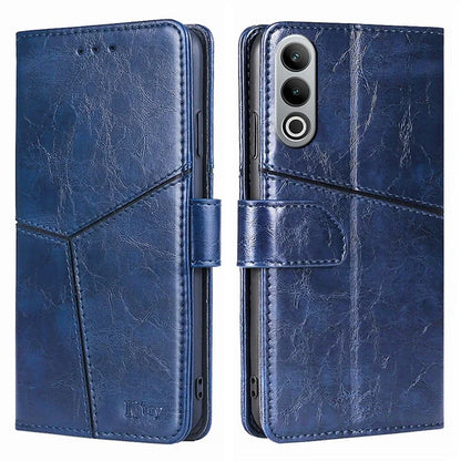 For OnePlus Nord CE4 5G Phone Case Geometric Splicing Leather Wallet Cover