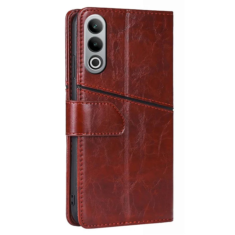 For OnePlus Nord CE4 5G Phone Case Geometric Splicing Leather Wallet Cover